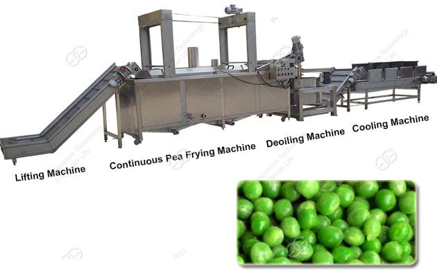 Continuous Green Pea Frying Machine Line